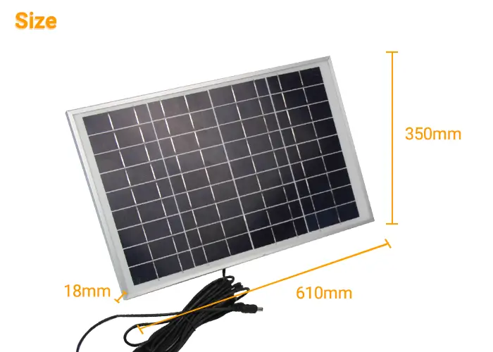 30W solar panel size