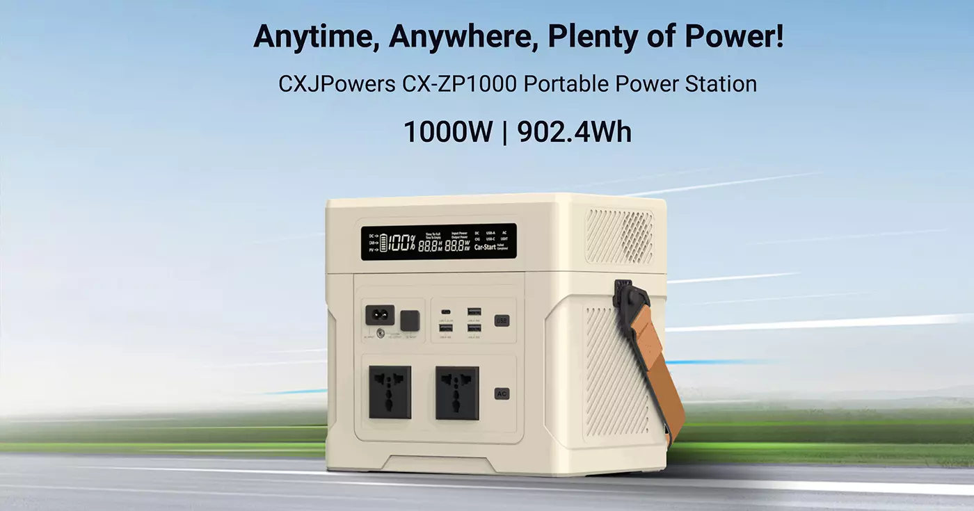 CXJPowers 1000 瓦便携式电源，带 PU 皮革手柄