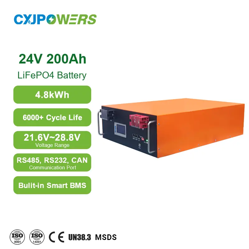 24V 200Ah 服务器机架电池 LiFePO4