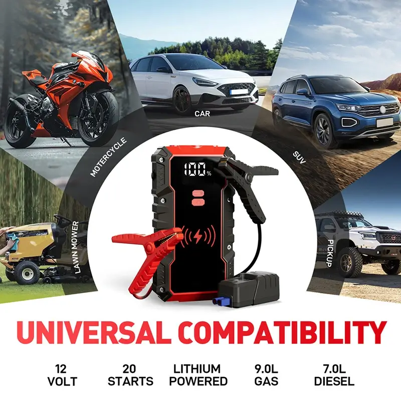 便携式12V汽车应急启动电源带无线充电