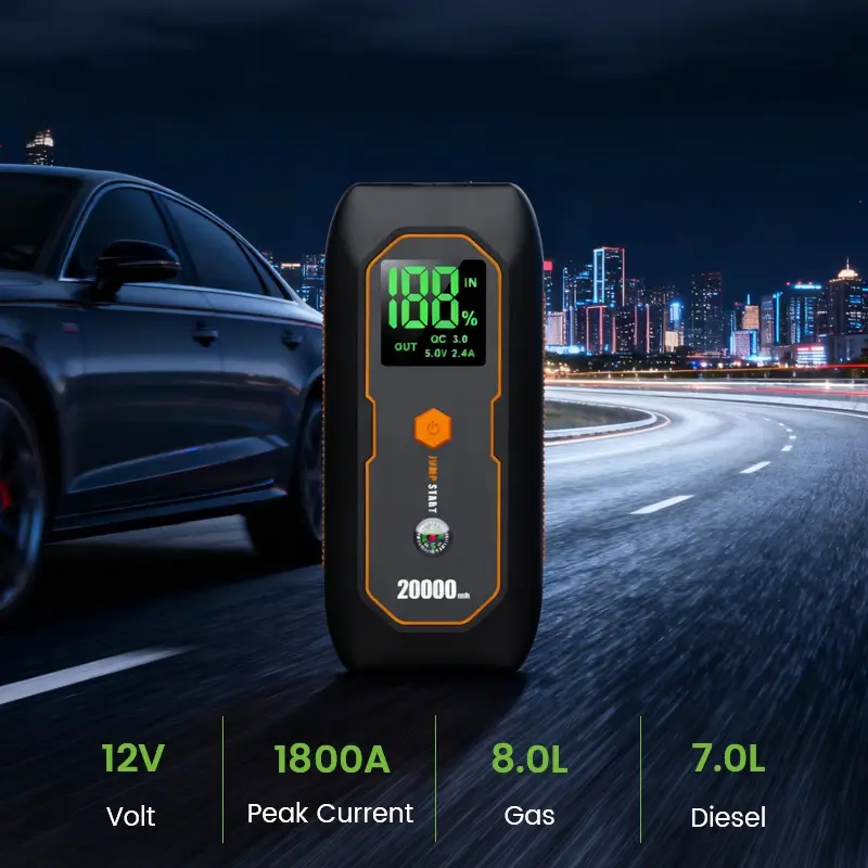 15000mAh车载充电器/电池启动器带指南针
