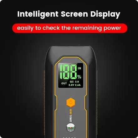 这款汽车应急启动器配备智能屏幕显示屏。