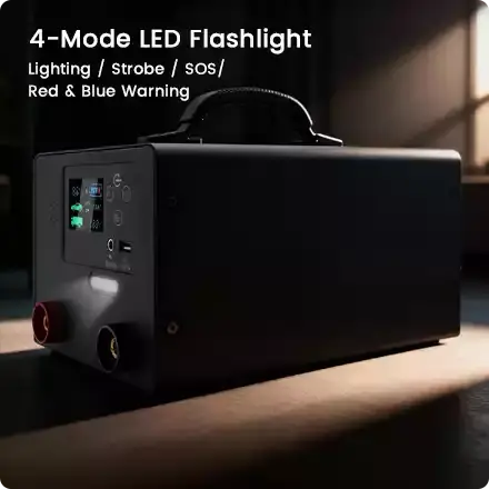 这款汽车应急启动器带有4种模式的LED手电筒